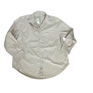 Aerie Blush Pink Boyfriend Oversized Button Down Shirt Womens Size Large NWT